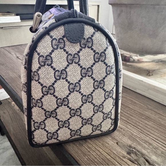 Gucci Doctors Boston Bag  "Accessory Collection" Navy Blue Monogram Canvas - Picture 8 of 16